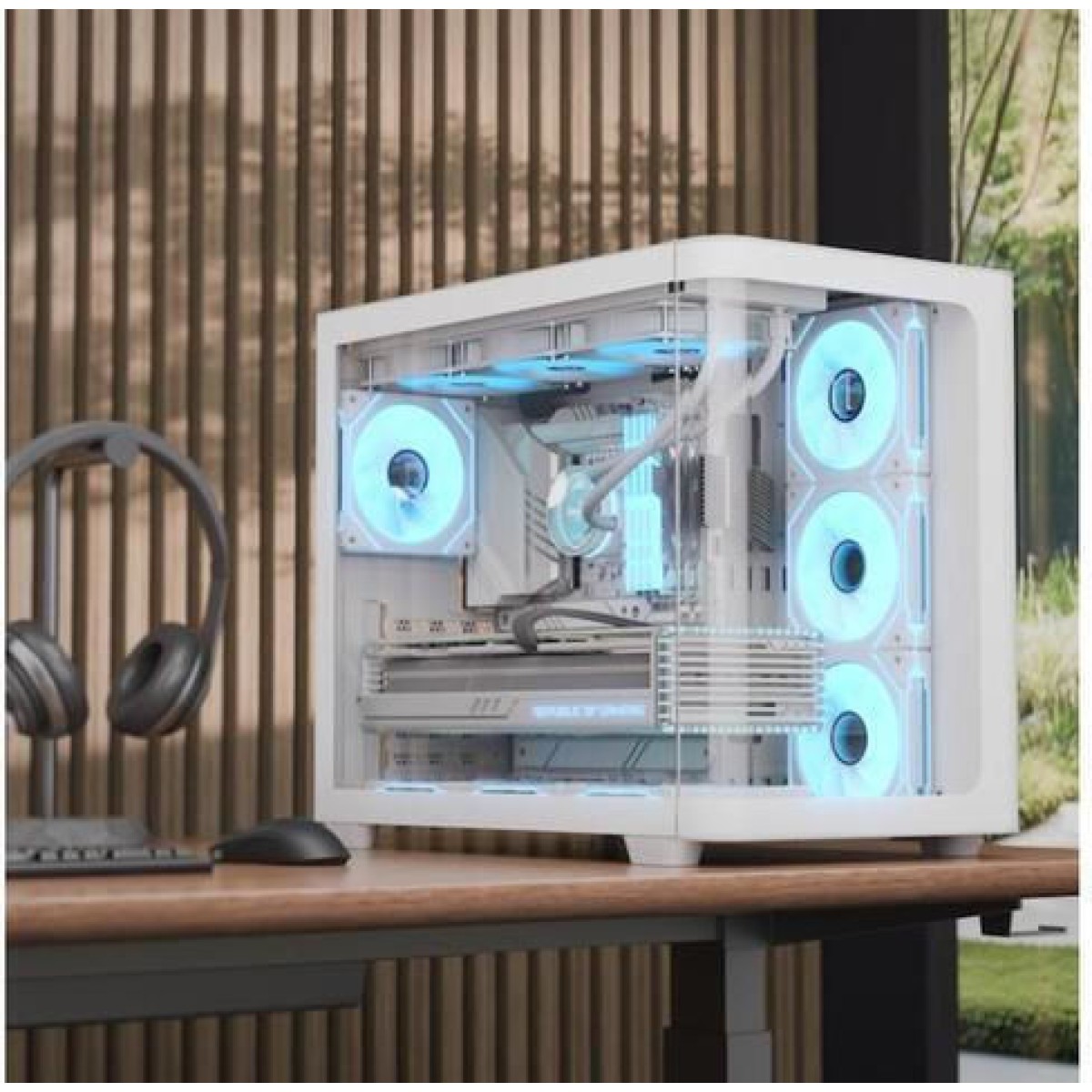 Aerocool P500C Gaming Midi Tower Κουτί Υπολογιστή με Πλαϊνό Παράθυρο Λευκό