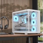 Aerocool P500C Gaming Midi Tower Κουτί Υπολογιστή με Πλαϊνό Παράθυρο Λευκό