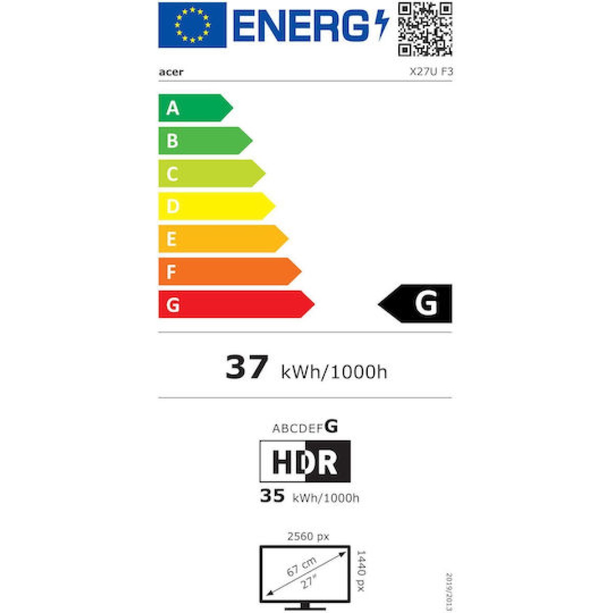 Acer Predator X27U F3 OLED HDR Gaming Monitor 26.5