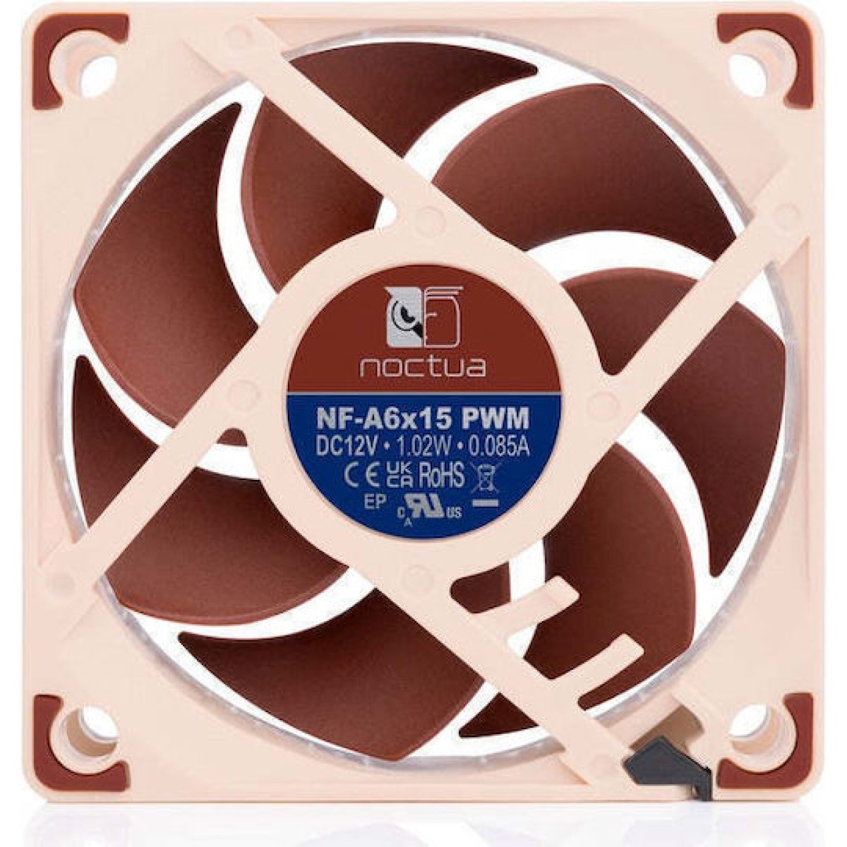 Noctua NF-A6x15 PWM Case Fan 60mm με Σύνδεση 4-Pin Καφέ