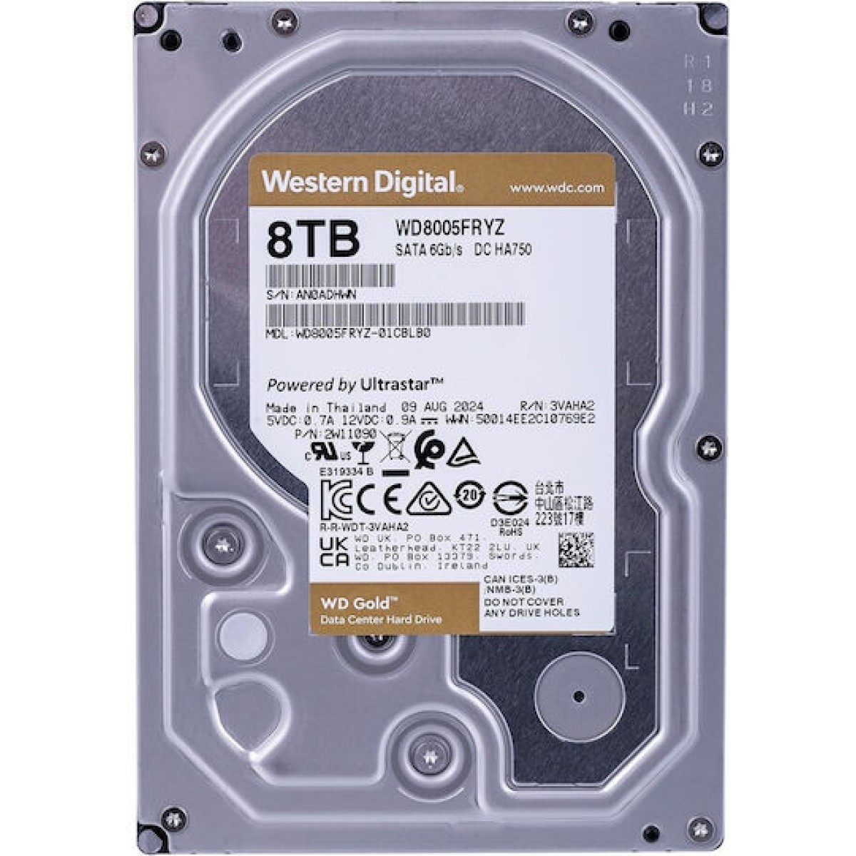 Western Digital Gold 8TB HDD Σκληρός Δίσκος 3.5