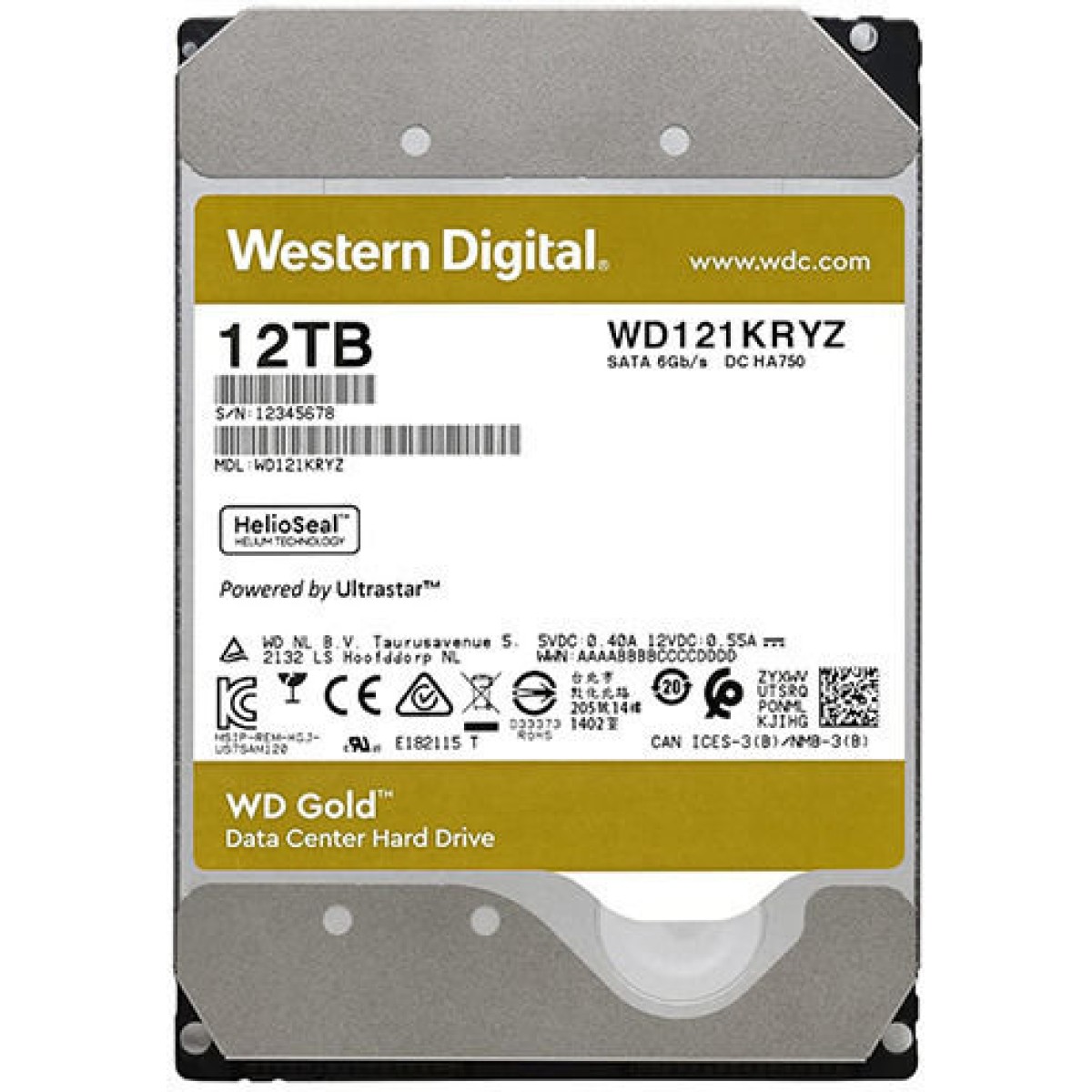 Western Digital Gold 12TB HDD Σκληρός Δίσκος 3.5