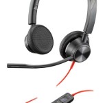 Poly BlackWIRE 3325 ST MS On Ear Multimedia Ακουστικά με μικρόφωνο και σύνδεση 3.5mm Jack / USB-C