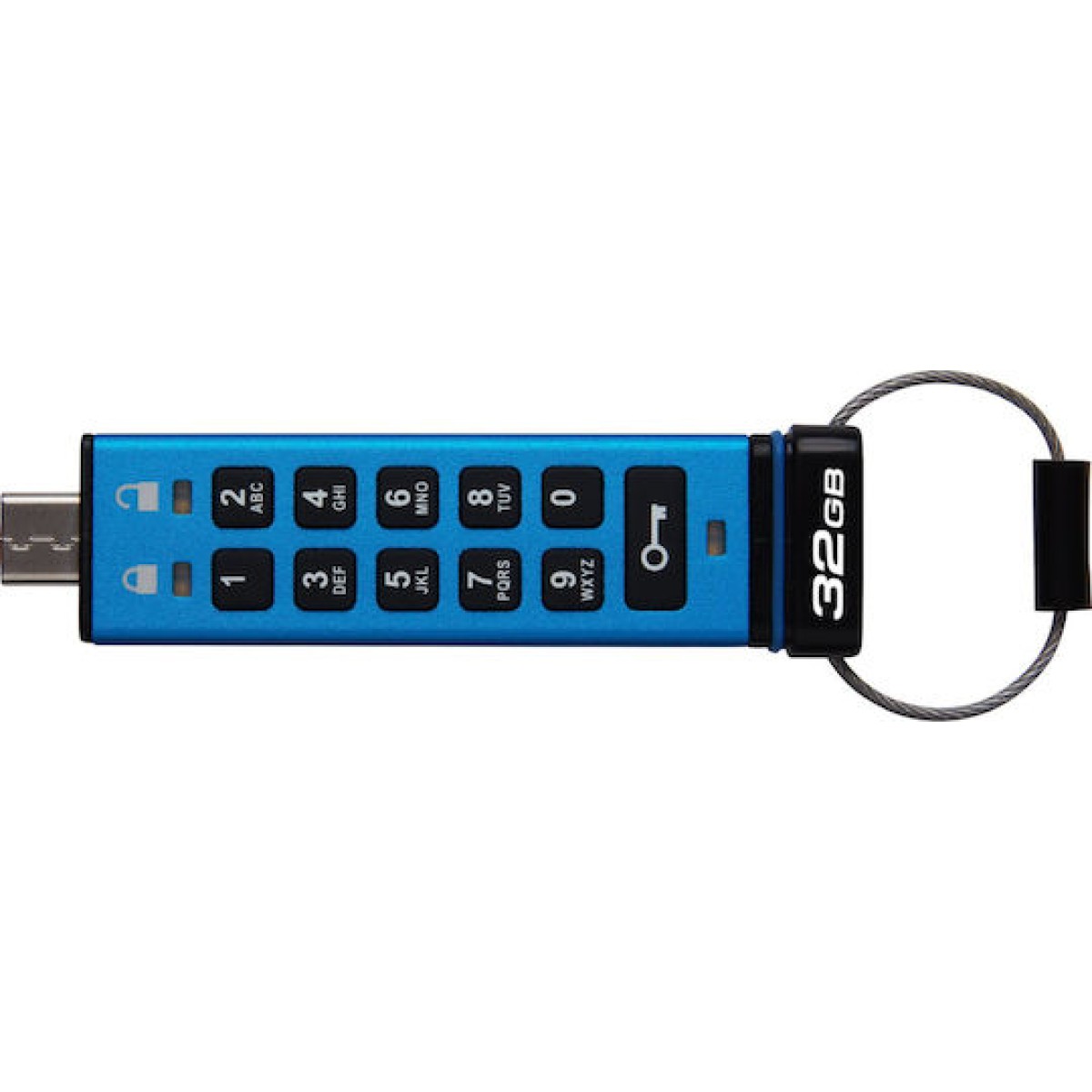 Kingston IronKey Keypad 200C 32GB USB 3.2 Stick με σύνδεση USB-C Μπλε
