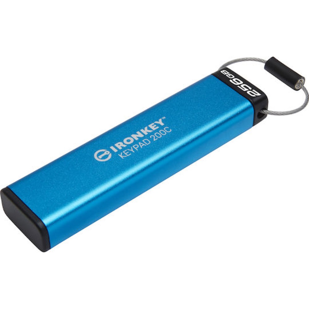 Kingston IronKey Keypad 200C 256GB USB 3.2 Stick με σύνδεση USB-C Μπλε