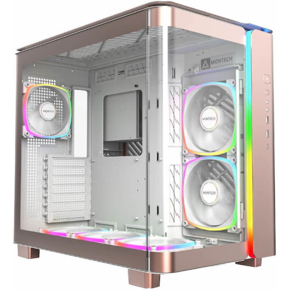 Montech King 95 Pro Midi Tower Κουτί Υπολογιστή με Πλαϊνό Παράθυρο Ροζ