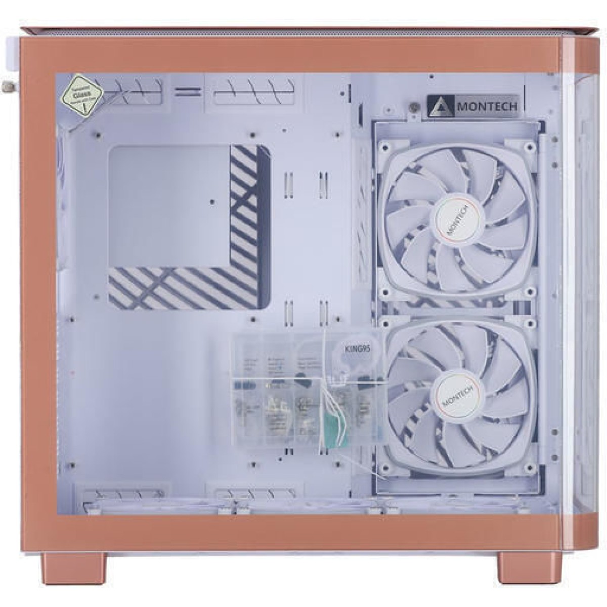 Montech King 95 Pro Midi Tower Κουτί Υπολογιστή με Πλαϊνό Παράθυρο Ροζ