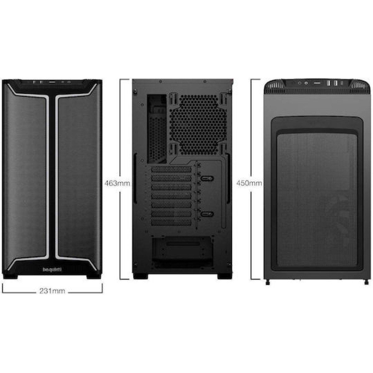 Be Quiet Pure Base 501 DX Gaming Midi Tower Κουτί Υπολογιστή με Πλαϊνό Παράθυρο και RGB Φωτισμό Μαύρο