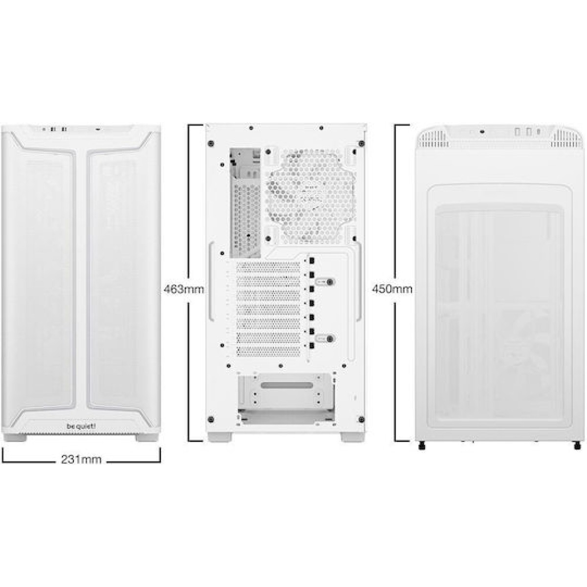 Be Quiet Pure Base 501 DX Gaming Midi Tower Κουτί Υπολογιστή με Πλαϊνό Παράθυρο και RGB Φωτισμό Λευκό