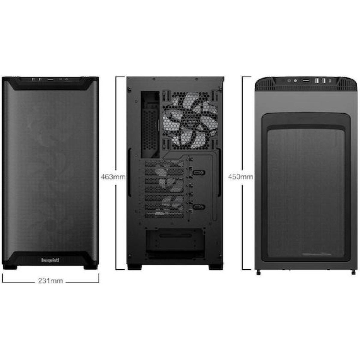 Be Quiet Pure Base 501 LX Gaming Midi Tower Κουτί Υπολογιστή με Πλαϊνό Παράθυρο και RGB Φωτισμό Μαύρο