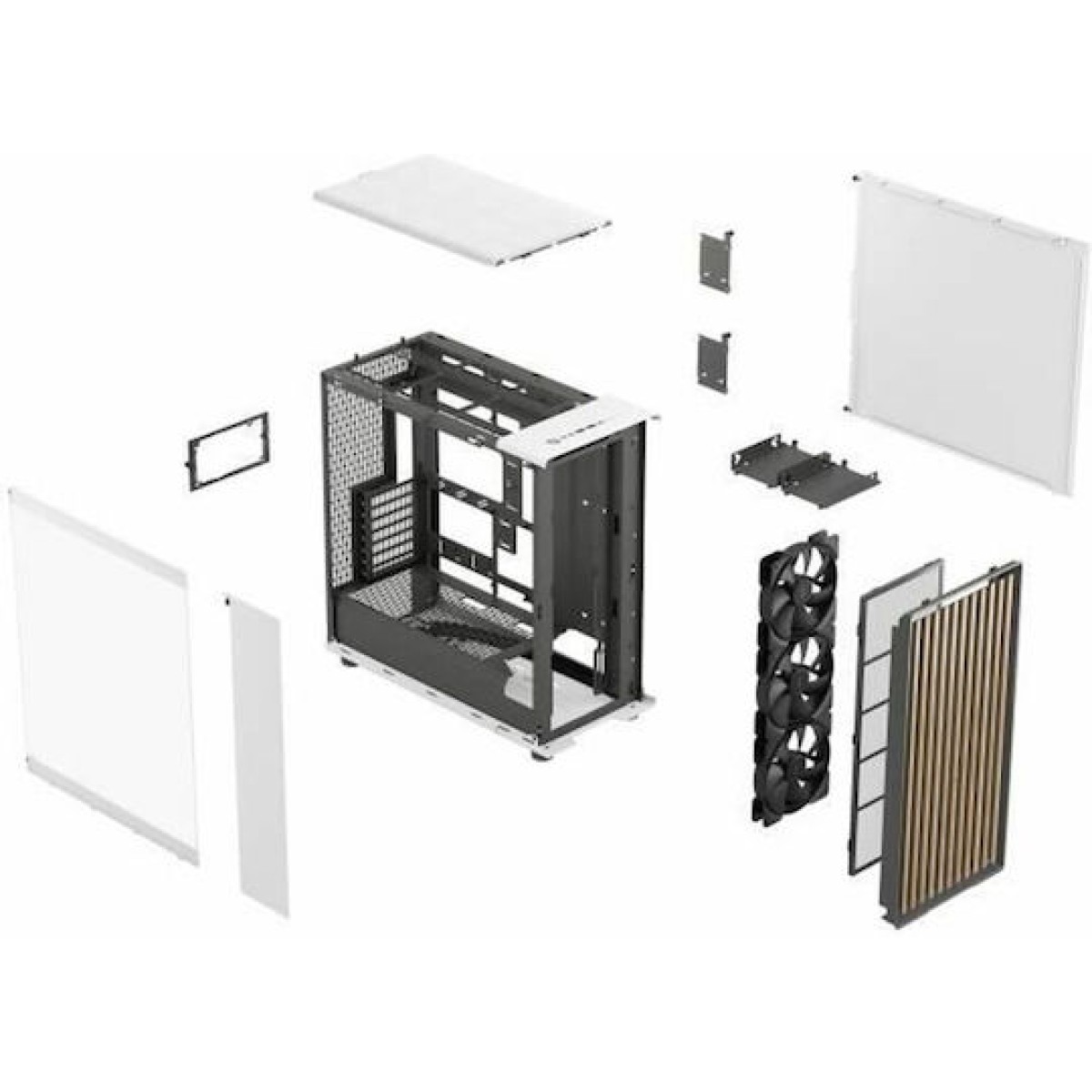 Fractal Design North XL RC Gaming Midi Tower Κουτί Υπολογιστή με Πλαϊνό Παράθυρο Chalk White