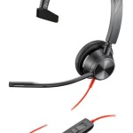 Poly Blackwire 3315 On Ear Multimedia Ακουστικά με μικρόφωνο και σύνδεση 3.5mm Jack / USB-C