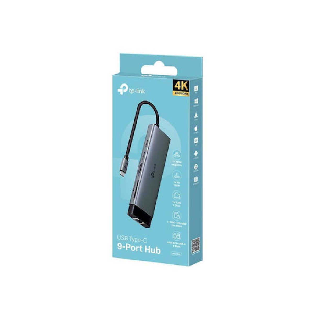 TP-LINK USB-C Docking Station με HDMI 4K PD Ethernet Γκρι (UH9120C)