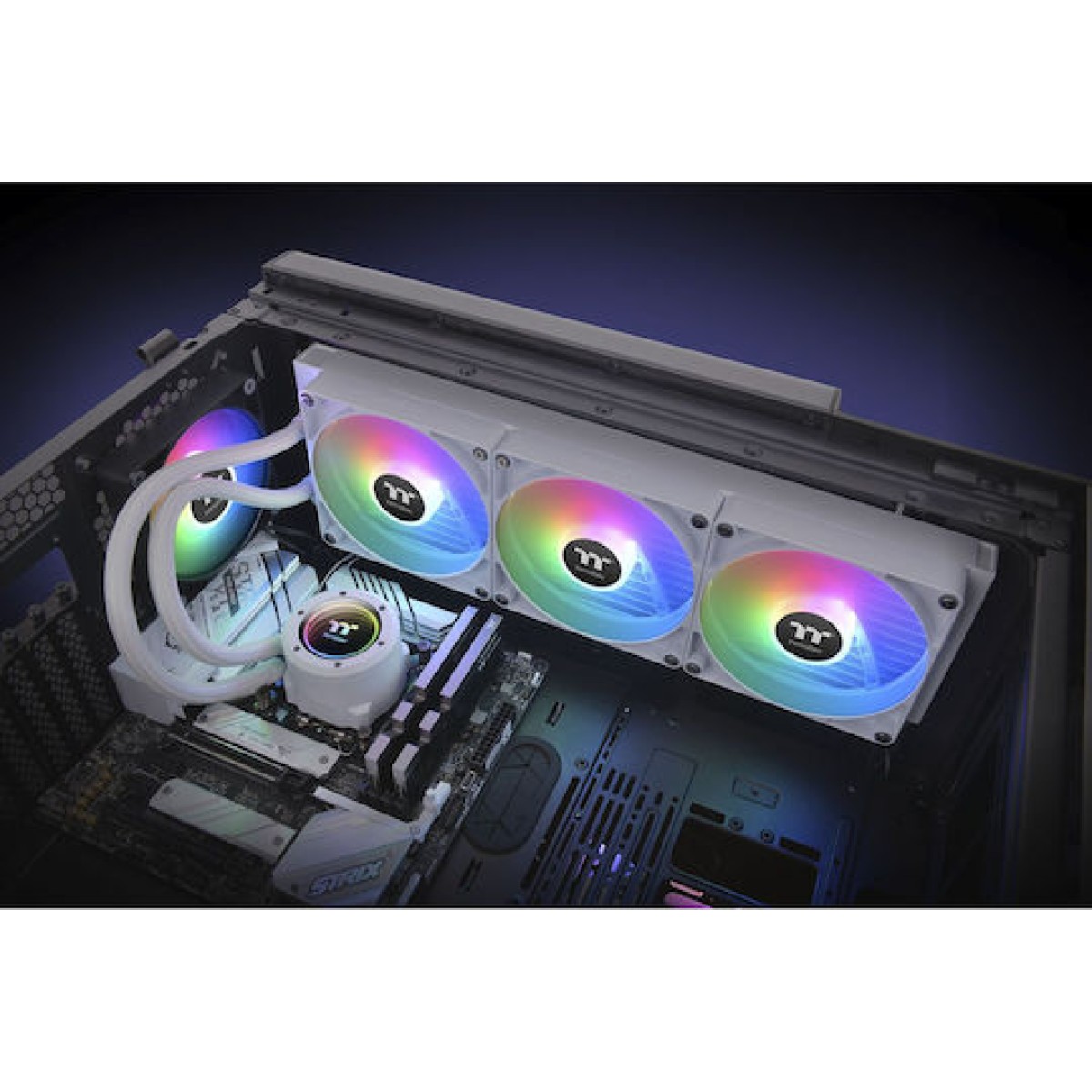 Thermaltake TH420 V2 ARGB Sync (v2) Υδρόψυξη Επεξεργαστή Τριπλού Ανεμιστήρα 140mm για Socket AM4/AM5/1700/1200/115x Λευκή