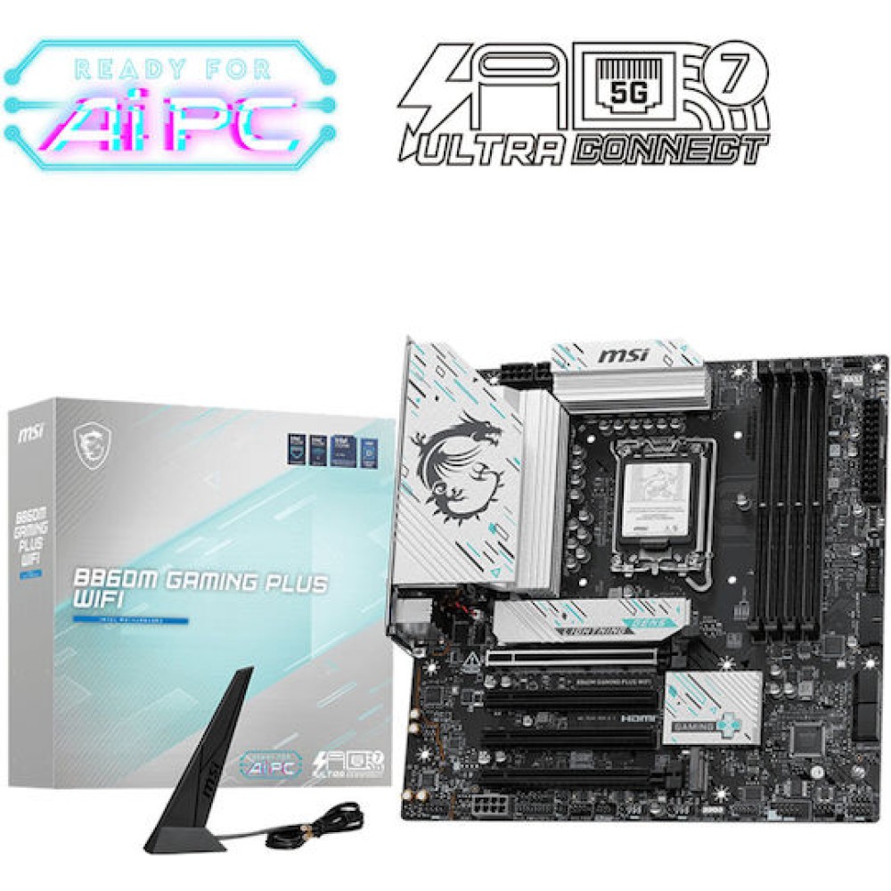 MSI B860M Gaming Plus WIFI Motherboard Micro ATX με Intel 1851 Socket