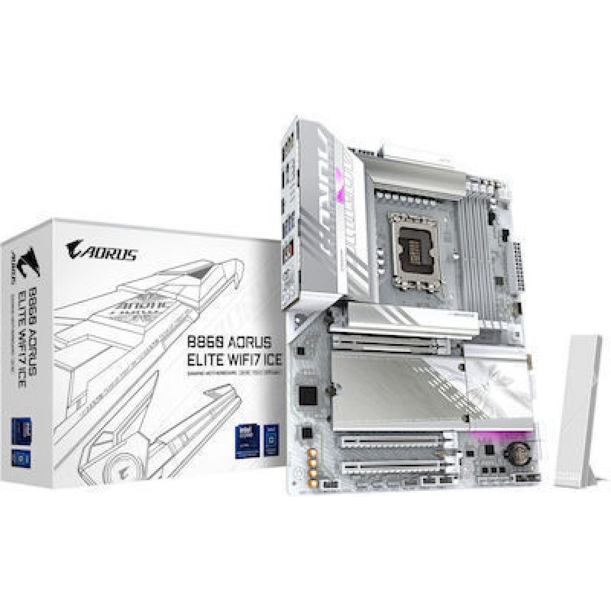 Gigabyte B860 Aorus Elite WIFI7 Ice Motherboard ATX με Intel 1851 Socket