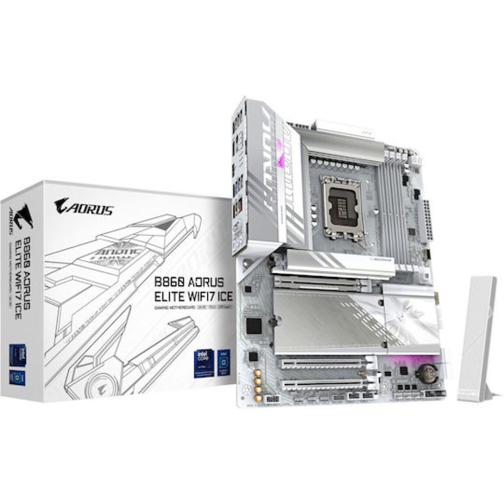 Gigabyte B860 Aorus Elite WIFI7 Ice Motherboard ATX με Intel 1851 Socket