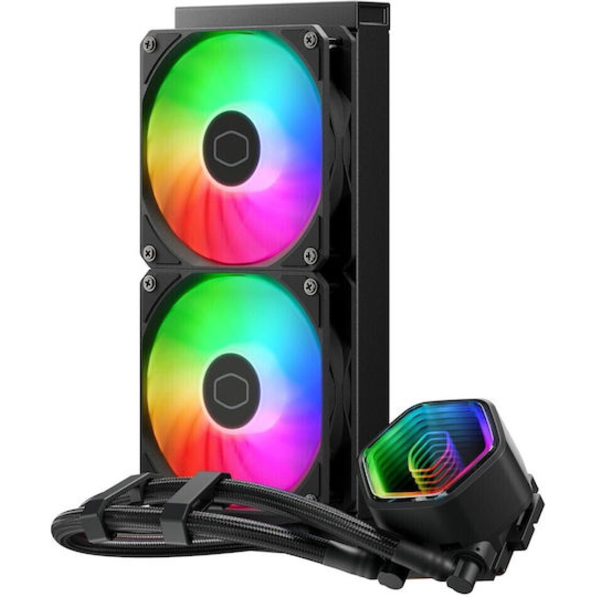 CoolerMaster MasterLiquid 240 Core II Υδρόψυξη Επεξεργαστή Διπλού Ανεμιστήρα 120mm για Socket AM4/AM5/1700/1200/115x με ARGB Φωτισμό
