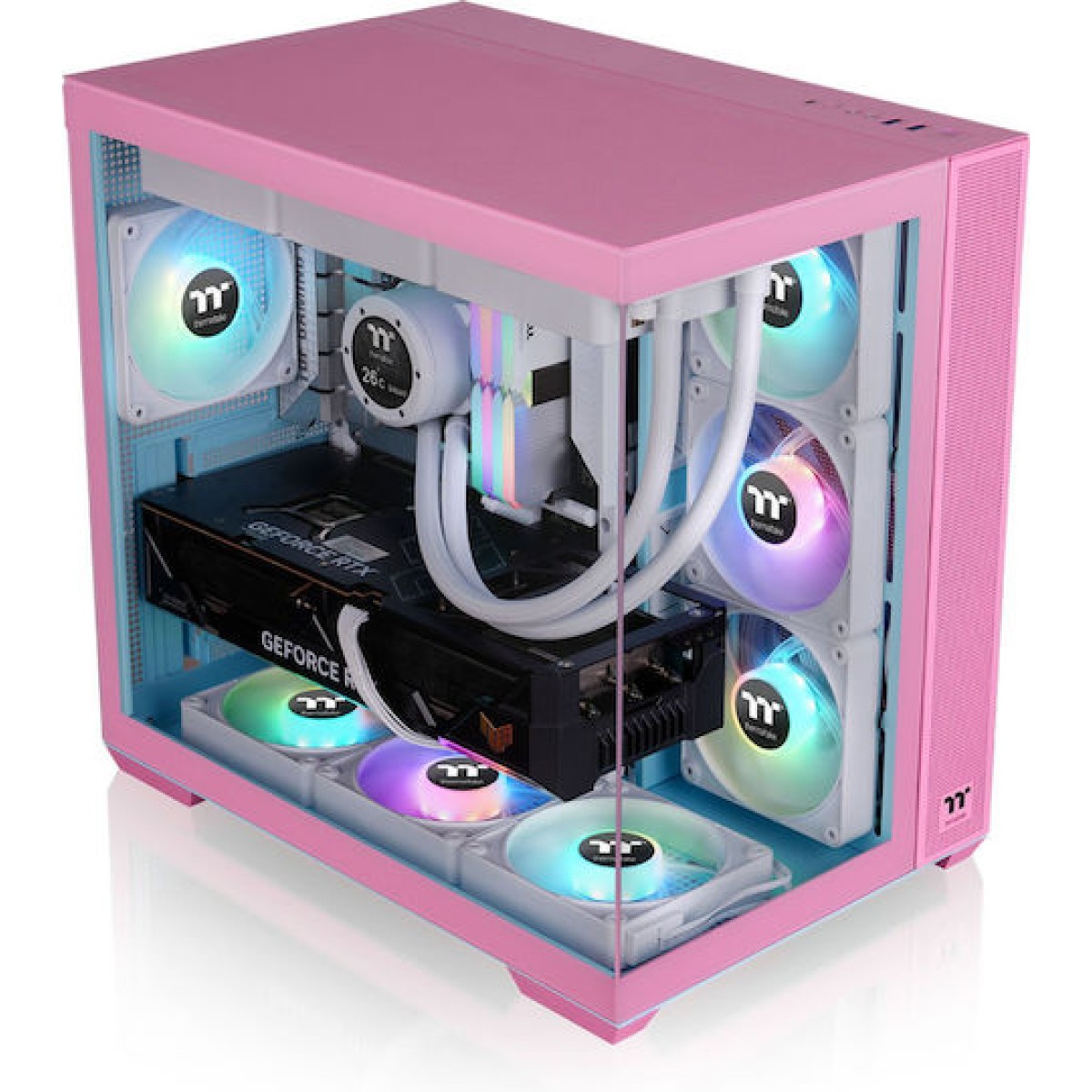Thermaltake View 380 TG ARGB Gaming Midi Tower Κουτί Υπολογιστή με Πλαϊνό Παράθυρο Bubble Pink