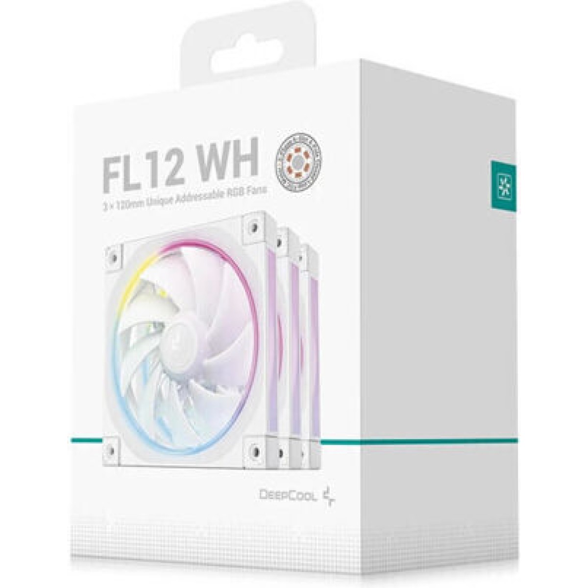 Deepcool FL12 Case Fan 120mm με RGB Φωτισμό 3τμχ Λευκό