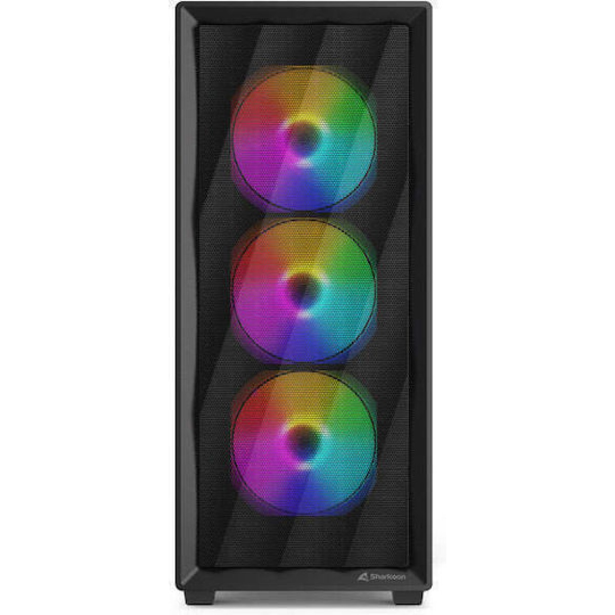 Sharkoon VK4 Rainbow Gaming Midi Tower Κουτί Υπολογιστή με Πλαϊνό Παράθυρο και RGB Φωτισμό Μαύρο