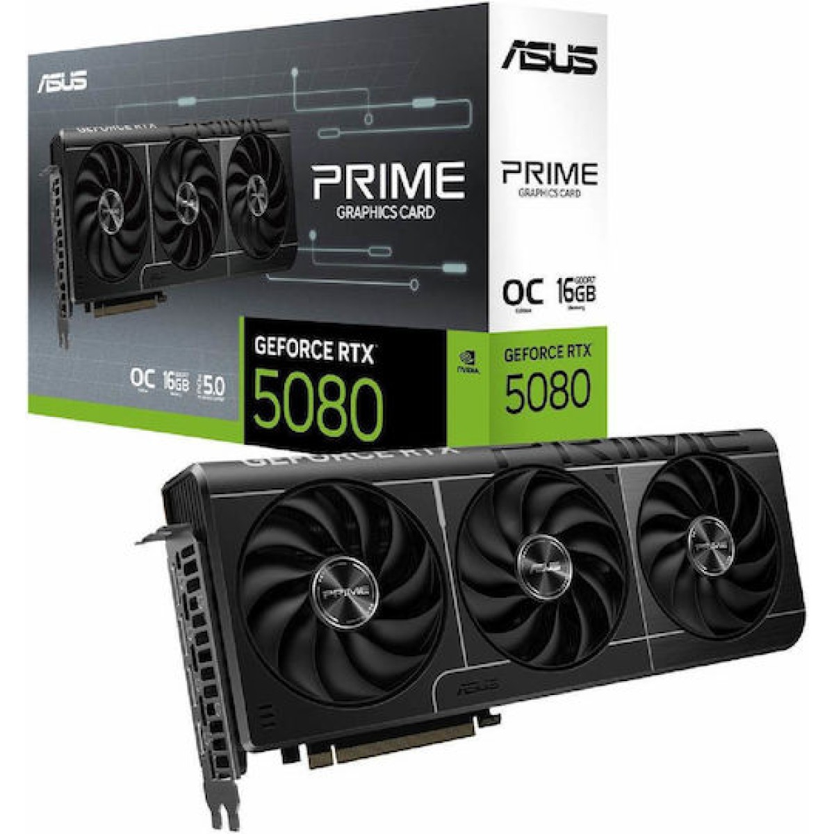 Asus GeForce RTX 5080 16GB GDDR7 Prime OC Κάρτα Γραφικών