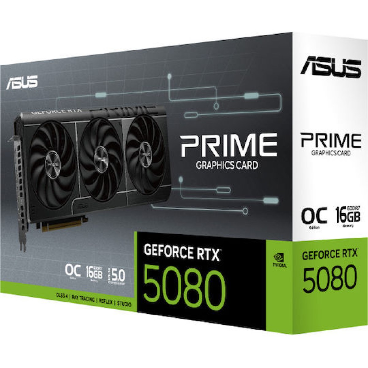 Asus GeForce RTX 5080 16GB GDDR7 Prime OC Κάρτα Γραφικών