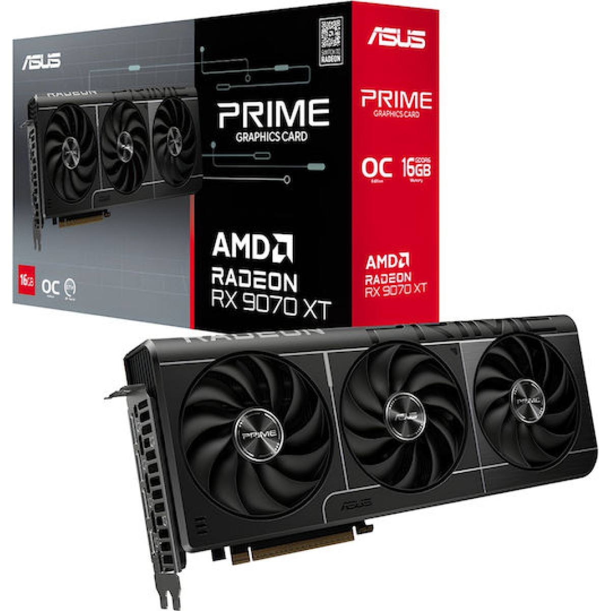 Asus Radeon RX 9070 XT 16GB GDDR6 Prime OC Κάρτα Γραφικών