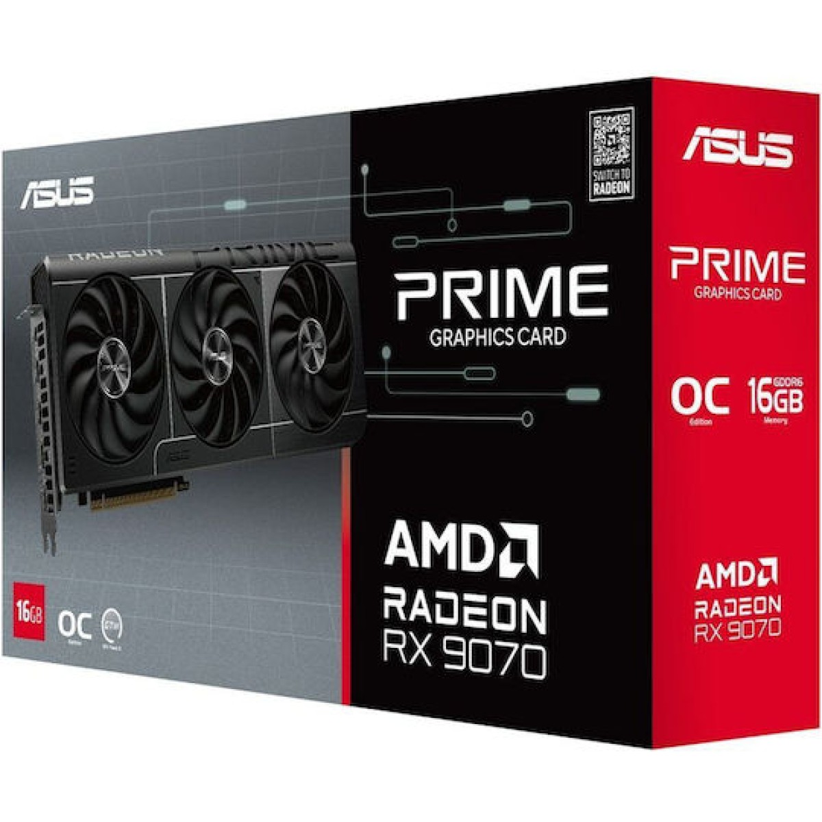 Asus Radeon RX 9070 16GB GDDR6 Prime OC Κάρτα Γραφικών