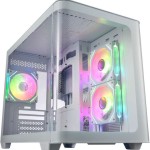 FSP/Fortron S380 Gaming Midi Tower Κουτί Υπολογιστή με Πλαϊνό Παράθυρο και RGB Φωτισμό Λευκό