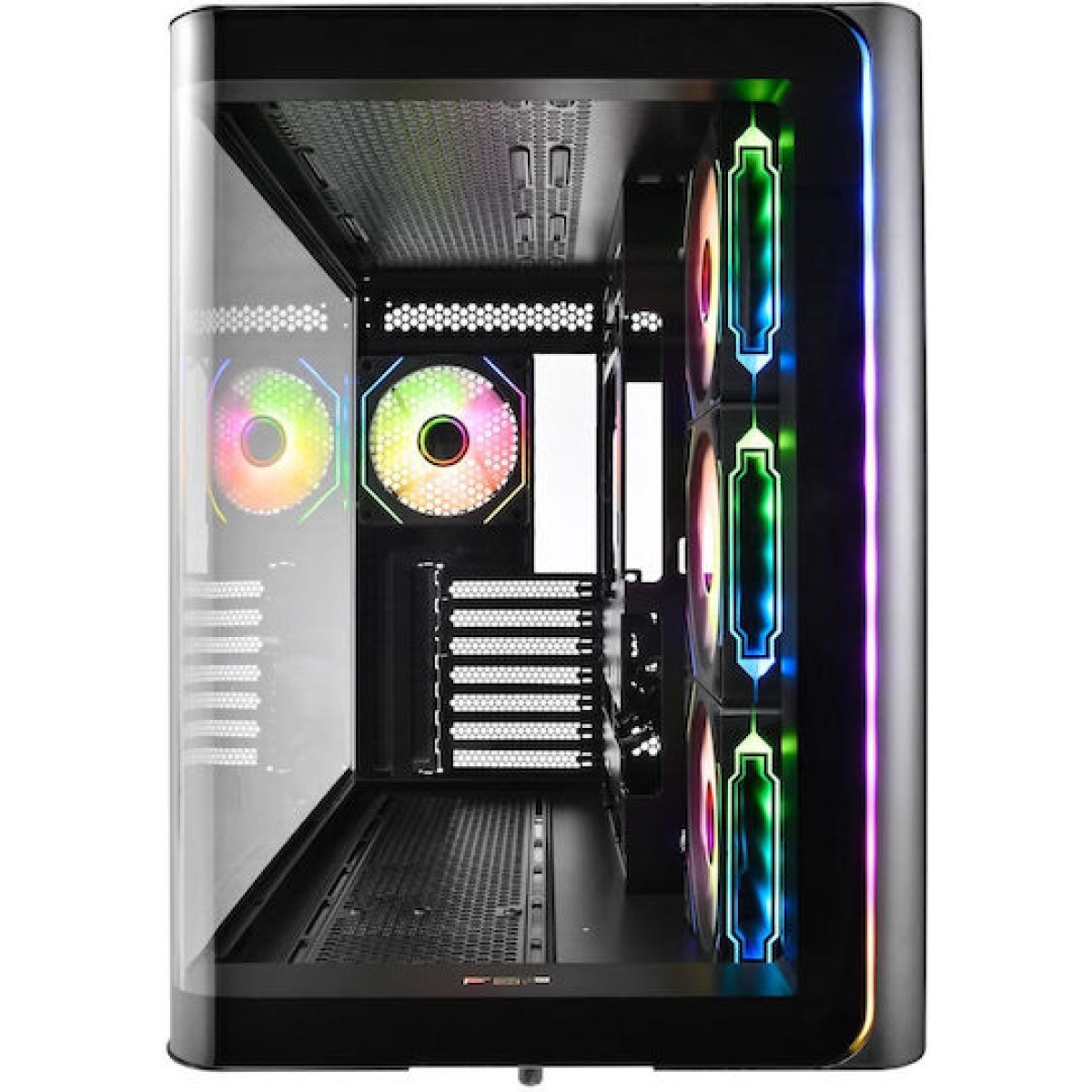 FSP/Fortron M580 Gaming Midi Tower Κουτί Υπολογιστή με Πλαϊνό Παράθυρο και RGB Φωτισμό Μαύρο