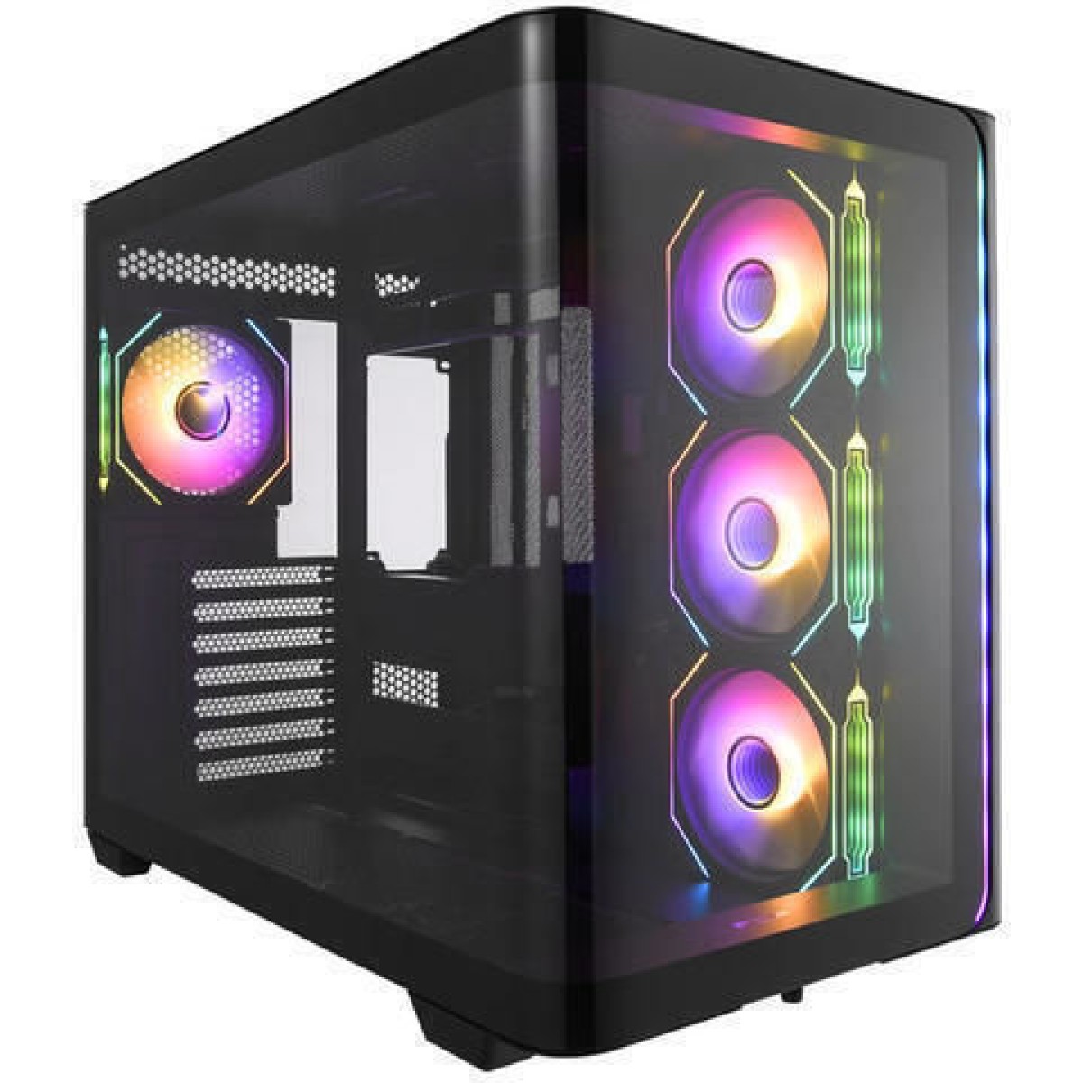 FSP/Fortron M580 Gaming Midi Tower Κουτί Υπολογιστή με Πλαϊνό Παράθυρο και RGB Φωτισμό Μαύρο