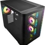 FSP/Fortron M580 Gaming Midi Tower Κουτί Υπολογιστή με Πλαϊνό Παράθυρο και RGB Φωτισμό Μαύρο