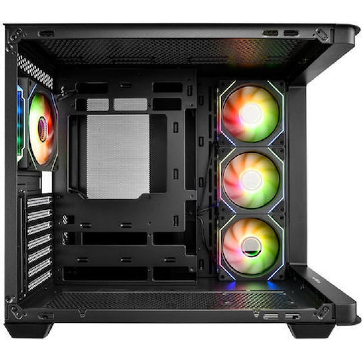 FSP/Fortron M580 Gaming Midi Tower Κουτί Υπολογιστή με Πλαϊνό Παράθυρο και RGB Φωτισμό Μαύρο