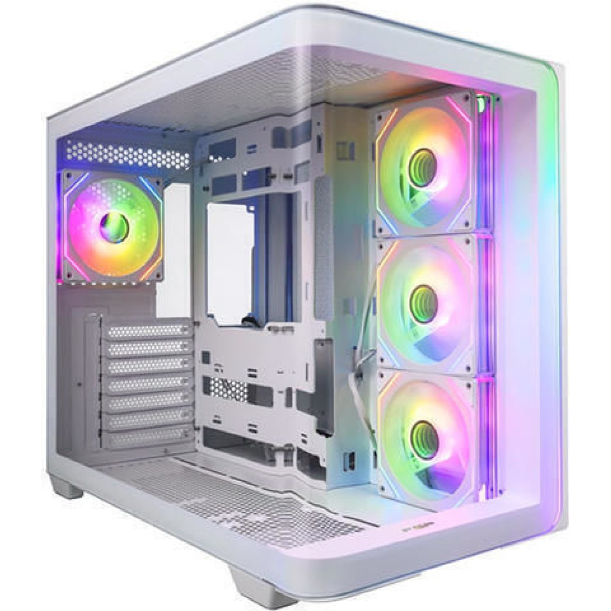 FSP/Fortron M580 Gaming Midi Tower Κουτί Υπολογιστή με Πλαϊνό Παράθυρο και RGB Φωτισμό Λευκό