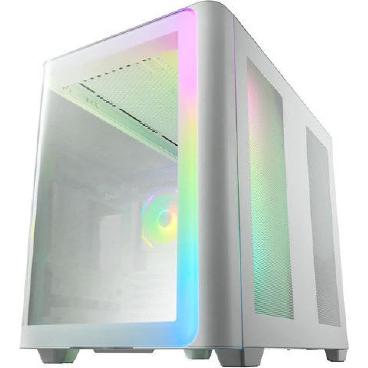 FSP/Fortron M580 Gaming Midi Tower Κουτί Υπολογιστή με Πλαϊνό Παράθυρο και RGB Φωτισμό Λευκό