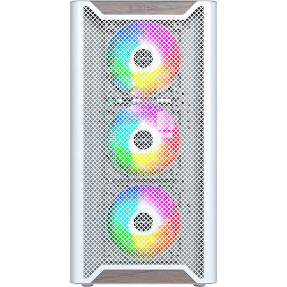 Montech XR Wood Gaming Midi Tower Κουτί Υπολογιστή με Πλαϊνό Παράθυρο και ARGB Φωτισμό Λευκό