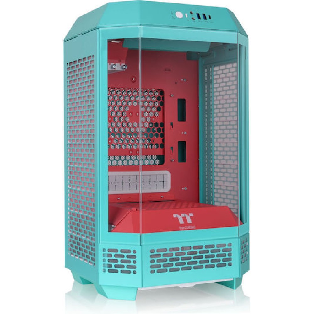 Thermaltake The Tower 250 Gaming Mini Tower Κουτί Υπολογιστή με Πλαϊνό Παράθυρο και RGB Φωτισμό Mint Strawberry