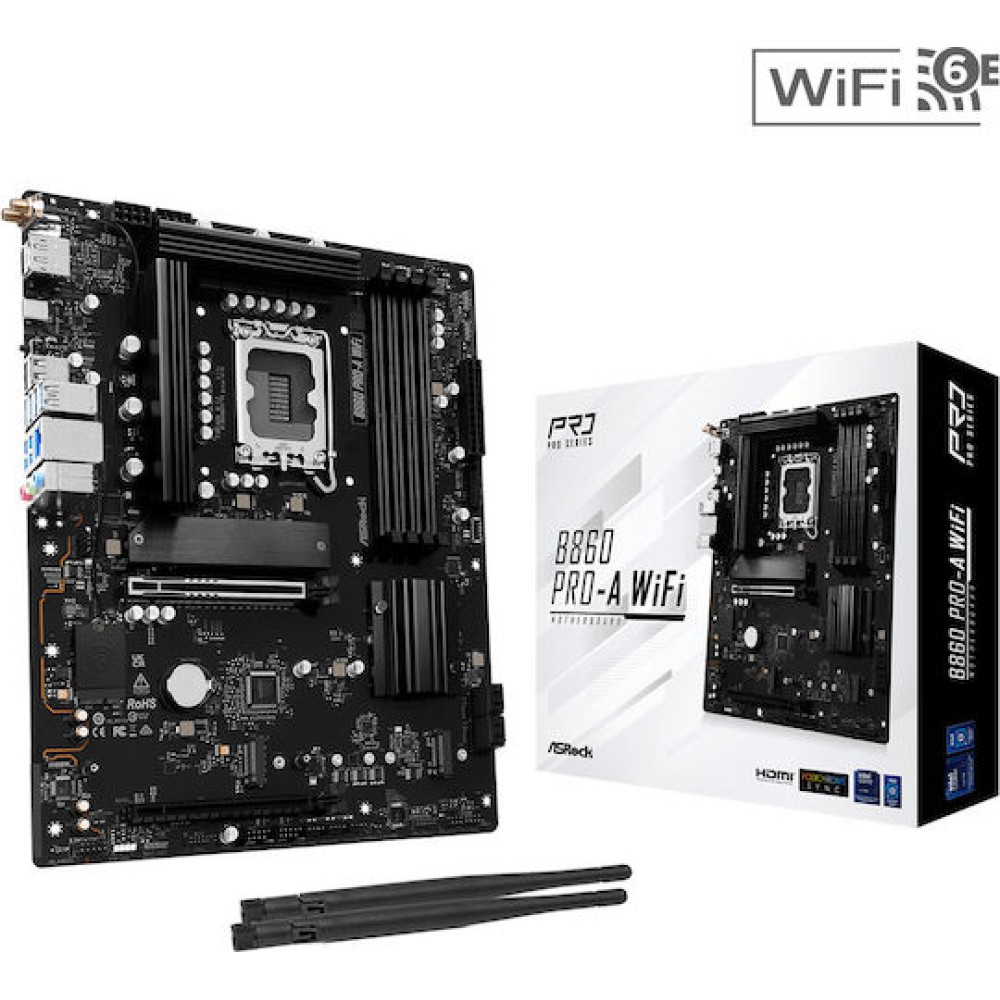 ASRock B860 Pro-A WiFi Motherboard ATX με Intel 1851 Socket 90-MXBRL-A0UAYZ