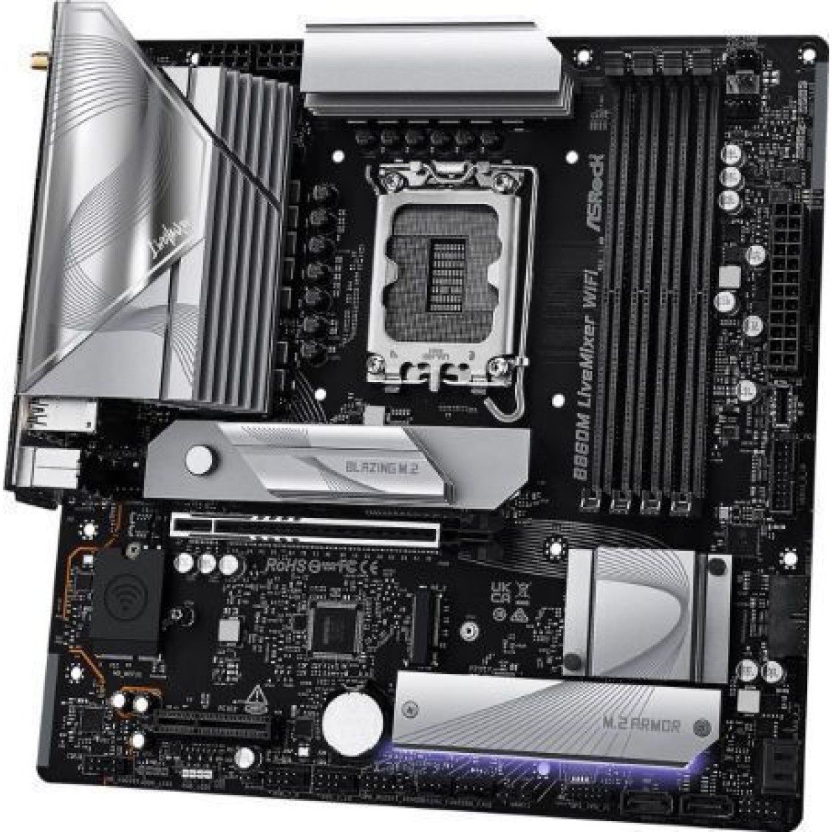 ASRock B860M LiveMixer WiFi Motherboard Micro ATX με Intel 1851 Socket 90-MXBRT-A0UAYZ