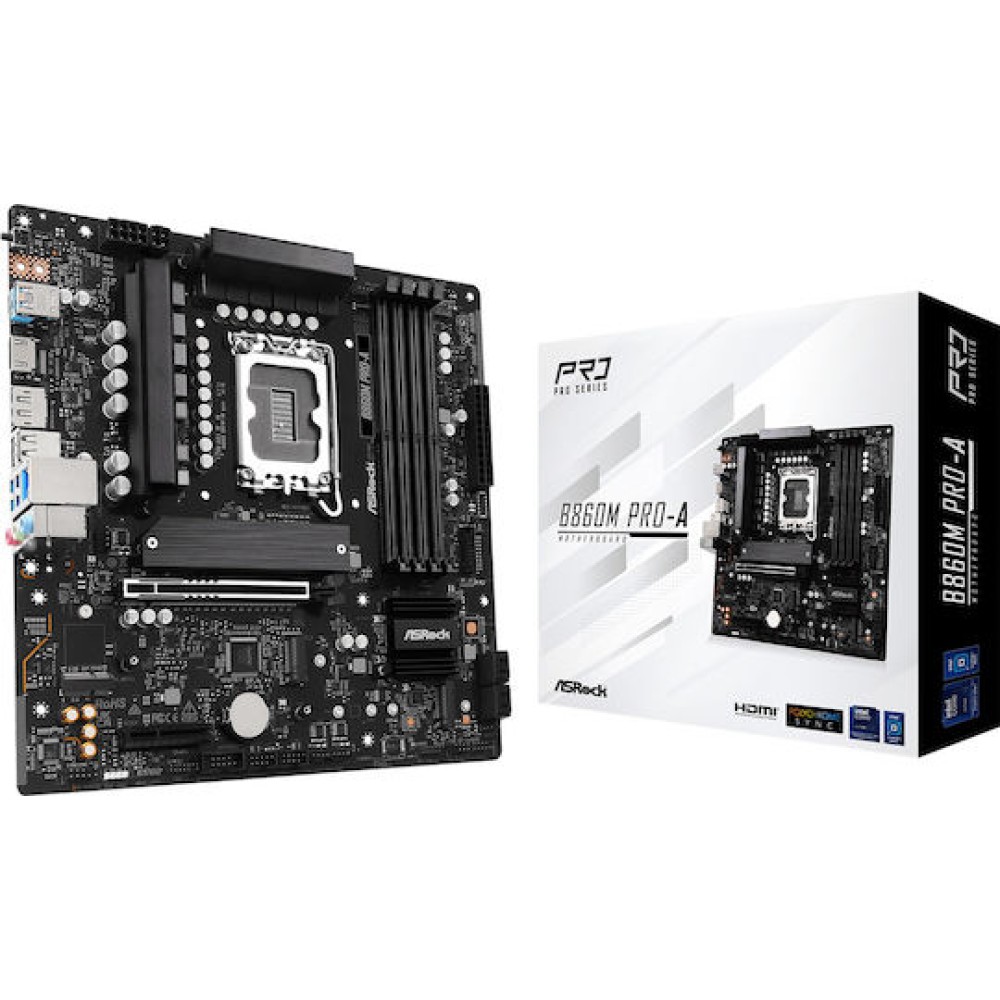 ASRock B860M Pro-A Motherboard Micro ATX με Intel 1851 Socket 90-MXBRR0-A0UAYZ