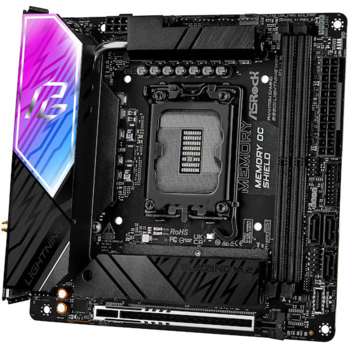 ASRock B860I Lightning WiFi Motherboard Mini ITX με Intel 1851 Socket 90-MXBRZ0-A0UAYZ