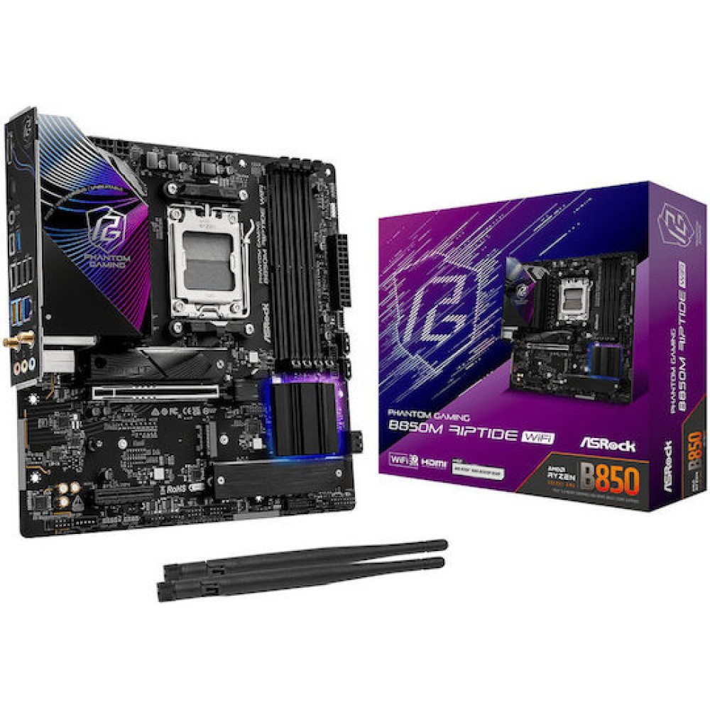 ASRock B850M Riptide WiFi Motherboard Micro ATX με AMD AM5 Socket