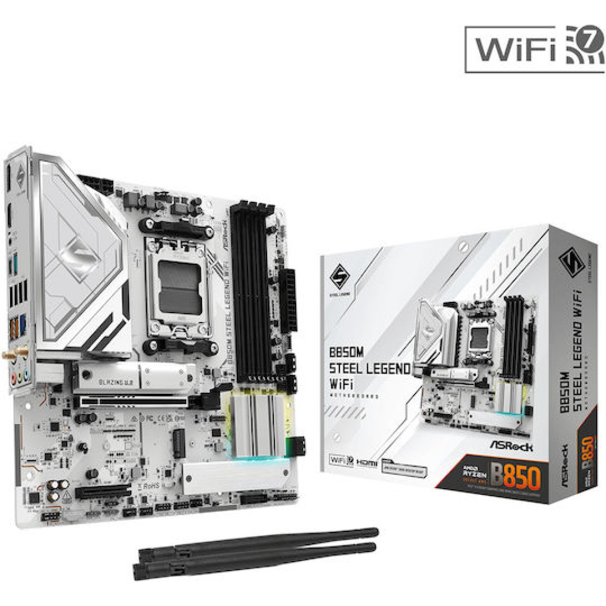 ASRock B850M Steel Legend WiFi Motherboard Micro ATX με AMD AM5 Socket 90-MXBS20-A0UAYZ