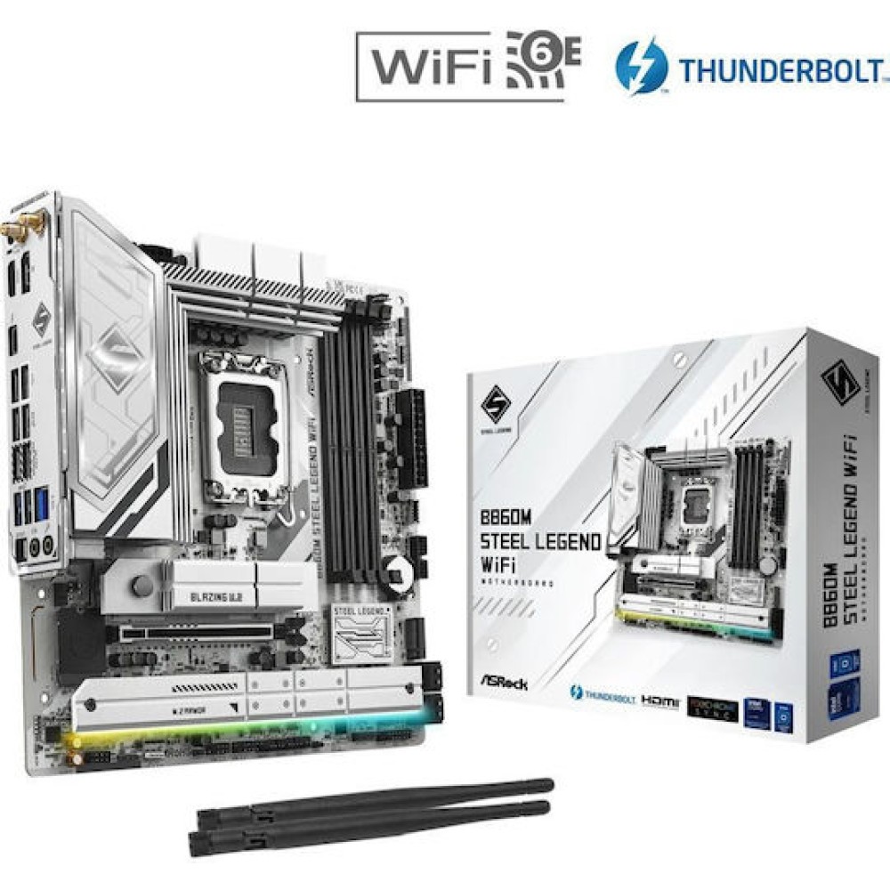 ASRock B860M Steel Legend WiFi Motherboard Micro ATX με Intel 1851 Socket 90-MXBQF0-A0UAYZ