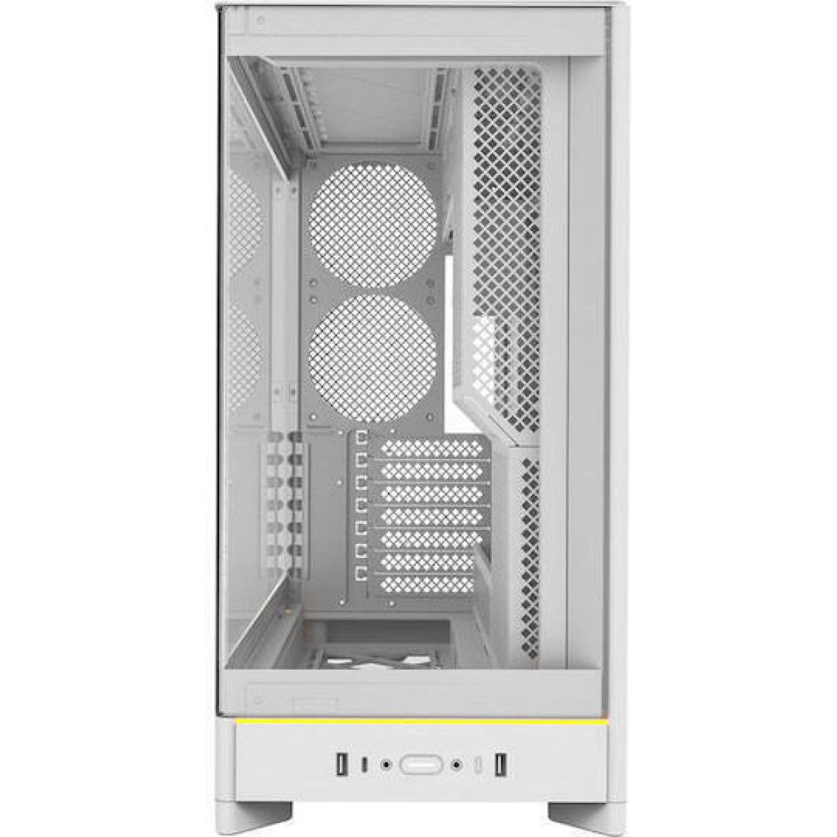 Montech HS02 Gaming Midi Tower Κουτί Υπολογιστή με Πλαϊνό Παράθυρο Λευκό