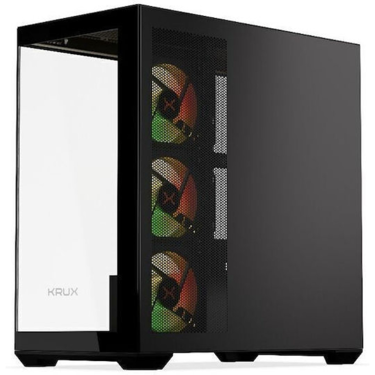 Krux Exo Gaming Midi Tower Κουτί Υπολογιστή με Πλαϊνό Παράθυρο και ARGB Φωτισμό Μαύρο