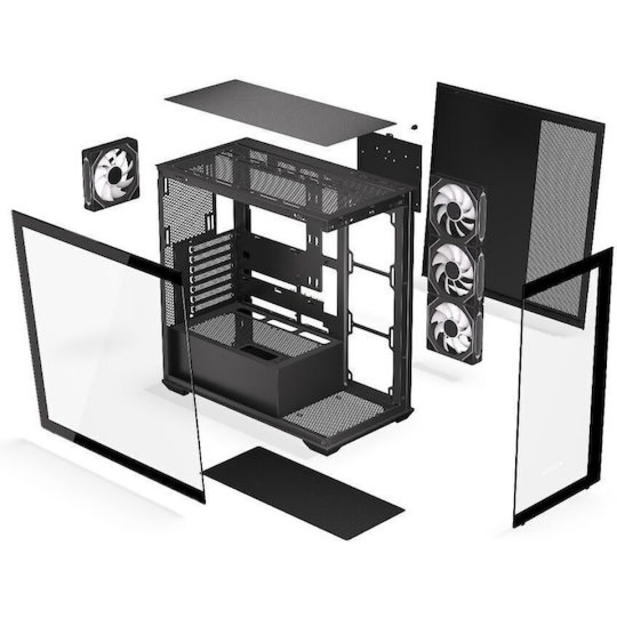 Krux Exo Gaming Midi Tower Κουτί Υπολογιστή με Πλαϊνό Παράθυρο και ARGB Φωτισμό Μαύρο