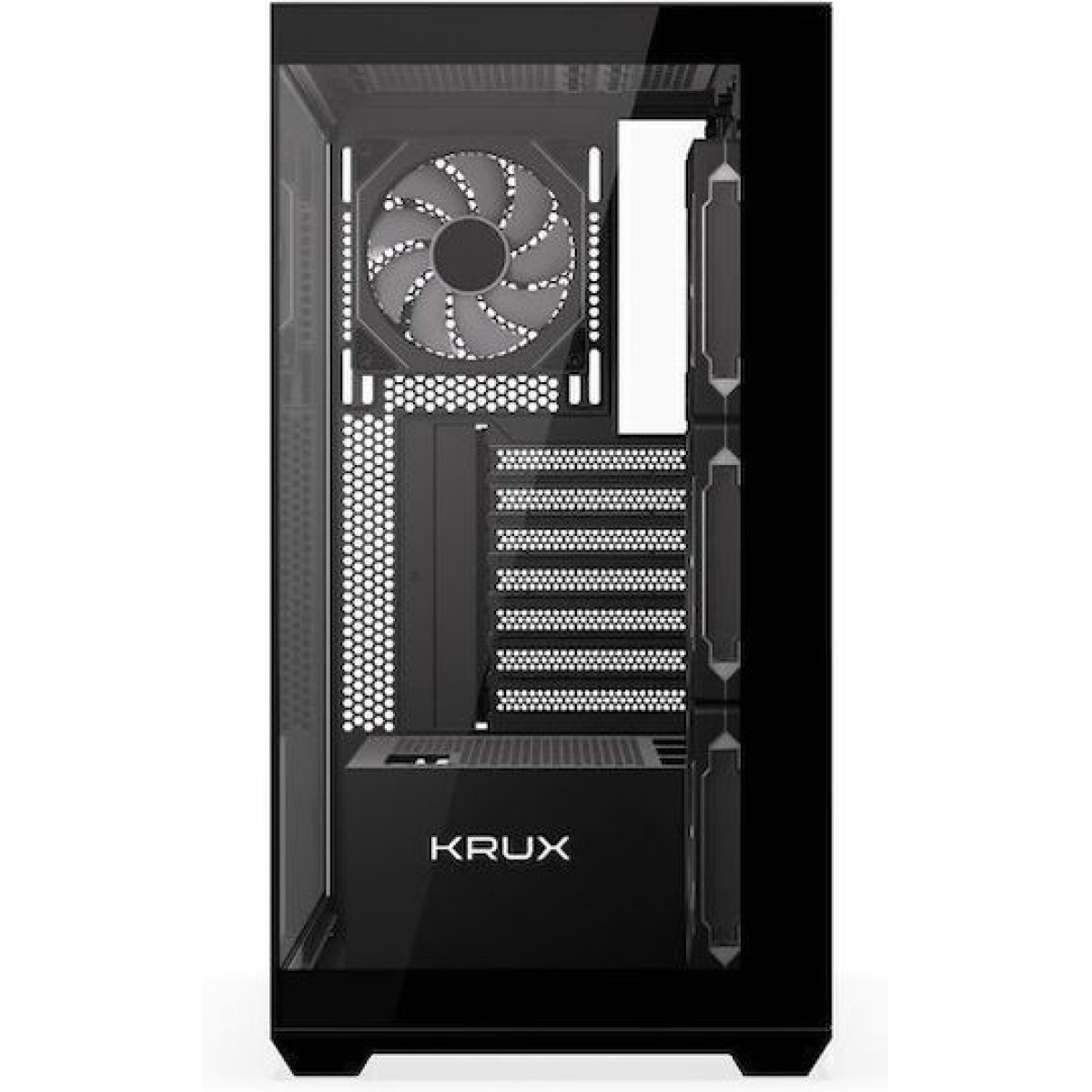 Krux Exo Gaming Midi Tower Κουτί Υπολογιστή με Πλαϊνό Παράθυρο και ARGB Φωτισμό Μαύρο
