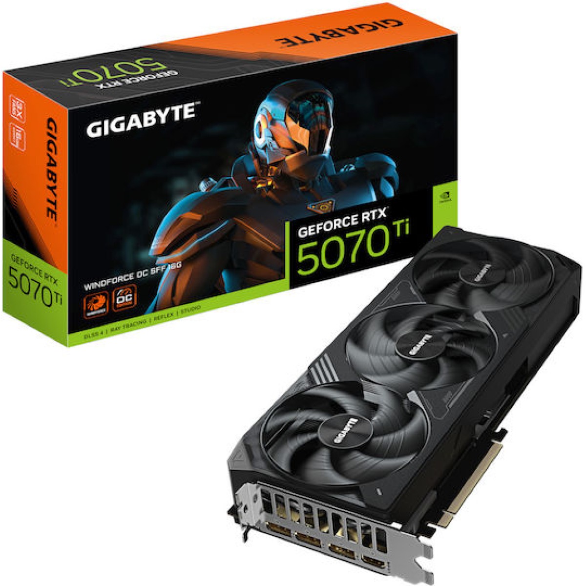 Gigabyte GeForce RTX 5070 Ti 16GB GDDR7 Aorus Windforce OC SFF Κάρτα Γραφικών